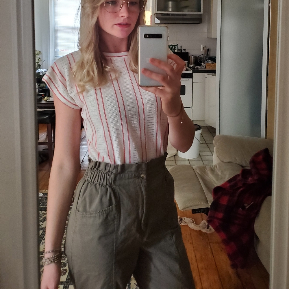Madewell Green High-Waisted Trousers Relaxed Fit